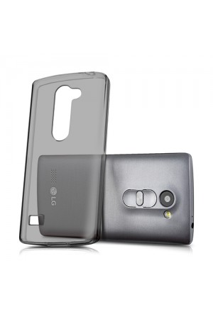 LG Leon (H324) Kılıf Soft Silikon Şeffaf-Siyah Arka Kapak…