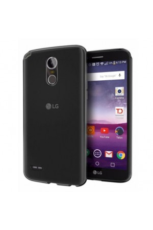 LG Stylus 3 Kılıf Soft Silikon Şeffaf-Siyah Arka Kapak…