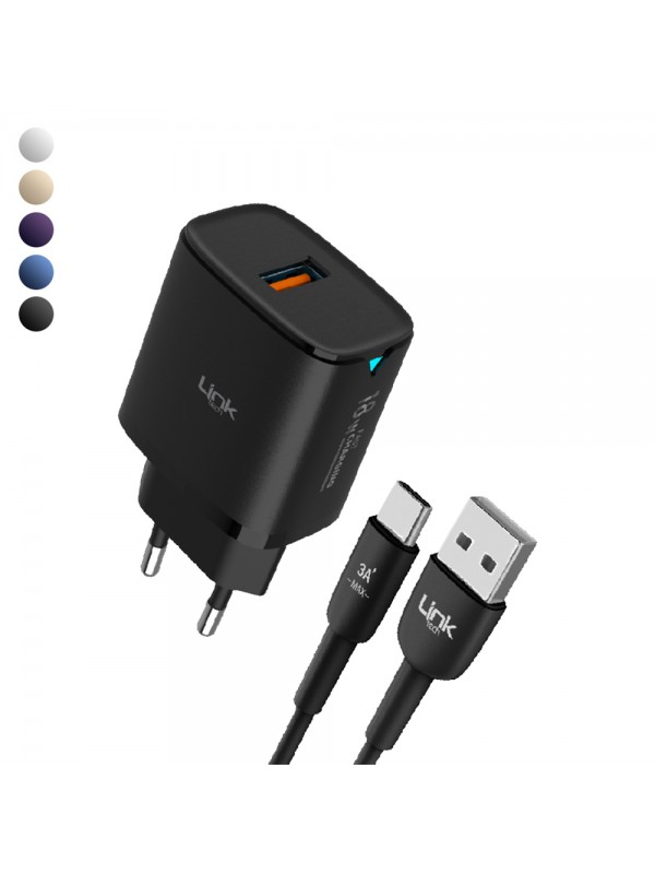 LinkTech C303 18W Auto ID Type-C Kablolu Şarj Aleti Set…