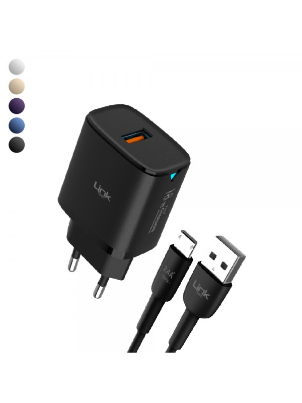 LinkTech C305 18W Auto ID Micro USB Kablolu Şarj Aleti Set…