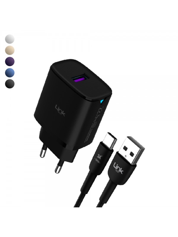 LinkTech C306 22.5W QC3.0 USB Çıkışlı Type-C Kablolu Şarj Aleti…