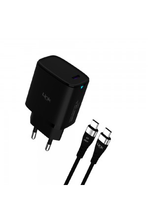 LinkTech C316 45W PD GaN3 QC 4.0 Type-C to Type-C Kablolu Şarj Aleti Set