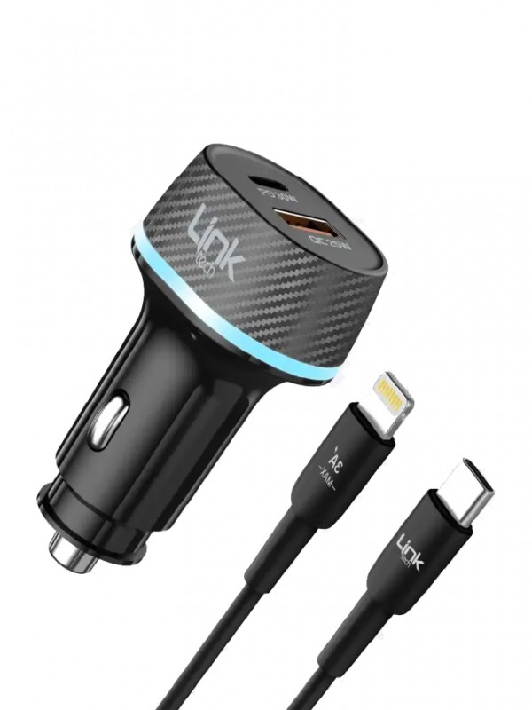 LinkTech C435 55W Dual PD30W + QC25W Araç Şarj Aleti Type-C to Lightning…
