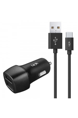 LinkTech C493 Araç Şarj Aleti ve Type-C USB Kablo Set 2.4A 2x USB…