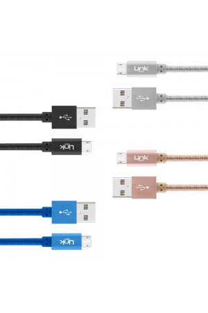 LinkTech K542 Micro USB Örgü Metal 30cm Kısa Şarj Kablosu…