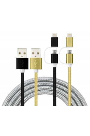 LinkTech K555 2in1 Micro USB + iPhone 1.2mt Şarj ve Data Kablosu…