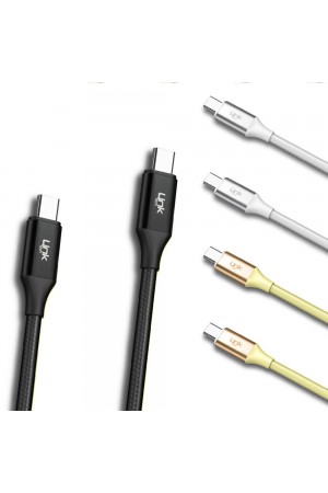 Linktech K598 Type-C to Type-C Örgü Metal Başlı Şarj ve Data Kabl…