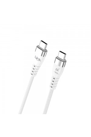 LinkTech K653 Type-C - Type-C 120W 6A 1mt  Şarj Kablosu Beyaz…