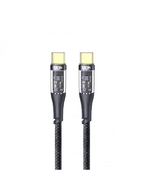 LinkTech K670 Safe Type-C - Type-C 60W 1.3m Örgü Şarj Kablosu…