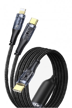 LinkTech K674 Multi 2in1 Type-C + Lightning PD 60W Hızlı Şarj Kablo…