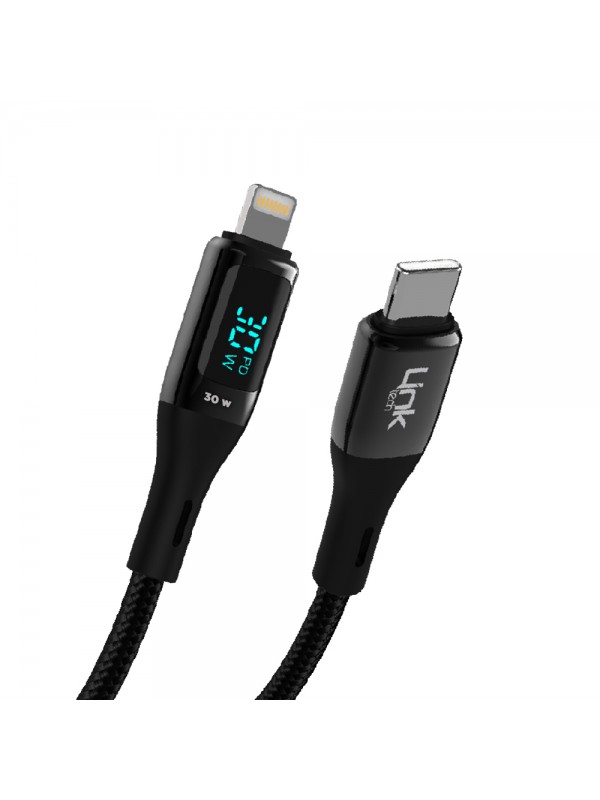 LinkTech K683 Dijital Göstergeli Type-C - Lightning 30W Data ve Şarj Kab…