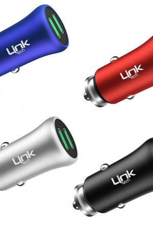 LinkTech M580 12W 2.4A Metal Araç İçi Şarj Aleti Adaptör (Başlık)