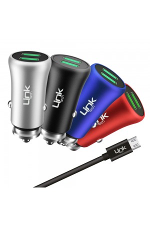 LinkTech M581 12W 2.4A Metal Araç Şarj Aleti ve Micro USB Kablo Set…