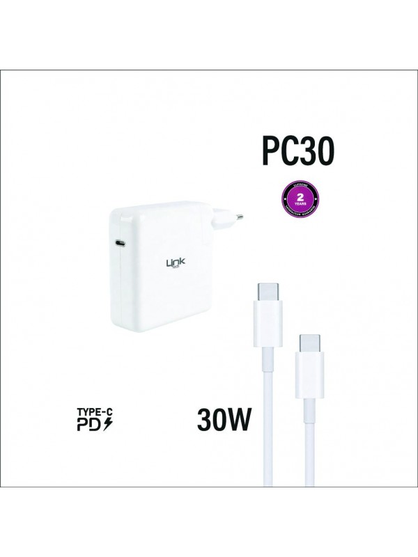 LinkTech PC30 Safe USB-C PD 30W Type-C Çıkışlı Kablolu Set Şarj Alet…