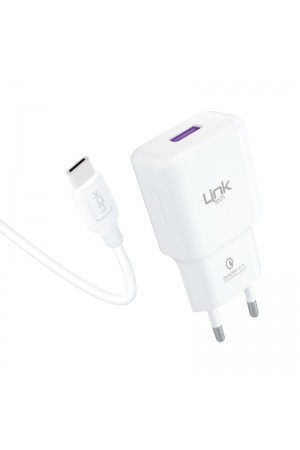 LinkTech T443e Strong 18W QC3.0 Hızlı Şarj Aleti Type-C Kablo Set…