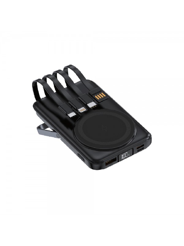 Linktech WF27 Mini Led Ekranlı 10000 mAh Çoklu Kablolu 22.5W Kablosuz Şarjlı Powerbank