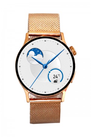 Logia GT2 38mm Çinko Alaşım Kasa Metal Kordon Akıllı Saat - Rose Gold