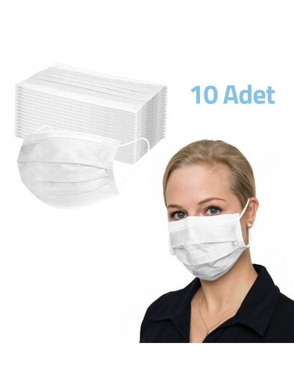 Medikal Maske Meltblown 3 Katlı Full Ultrasonik Gövde Burun Telli 10 lu …