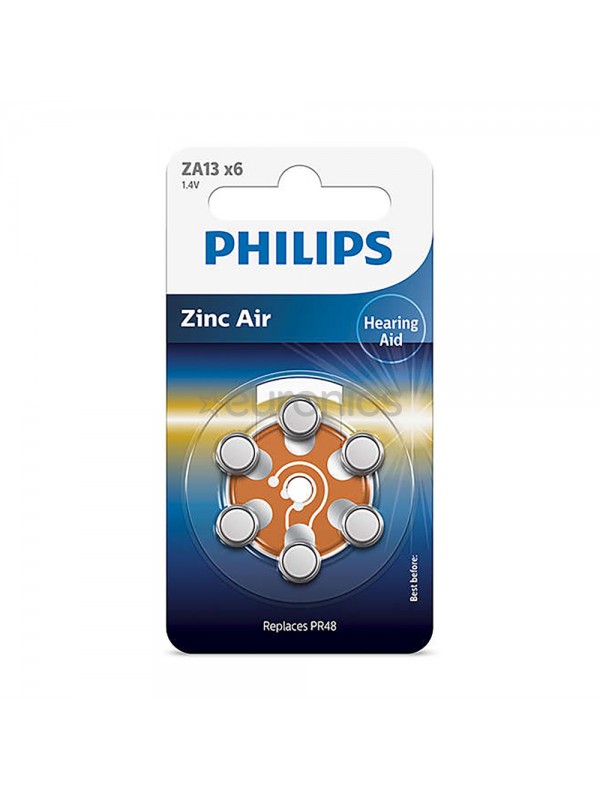 Philips ZA13 x6 PR48 İşitme Cihazı 1.4V Pil 6lı Paket 13 Numara…