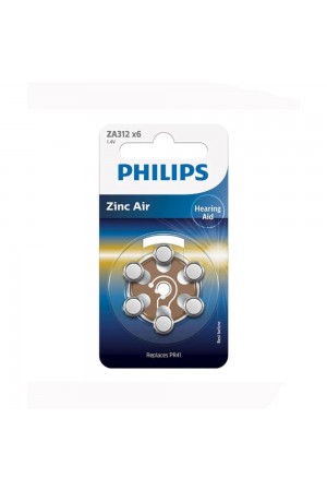 Philips ZA312 x6 PR41 İşitme Cihazı 1.4V Pil 6lı Paket 12 Numara…
