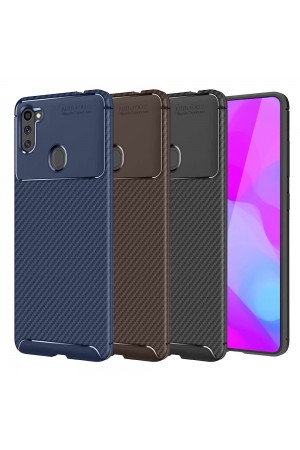 Samsung Galaxy A11 (A115) Kılıf Focus Carbon Desen Silikon Arka Kapa…