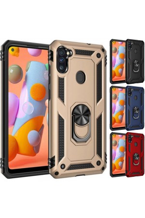 Samsung Galaxy A11 / M11 Kılıf Panzer Ring Tam Koruma Arka Kapak…