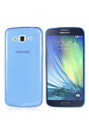 Samsung Galaxy A3 (A300) Kılıf Soft Silikon Şeffaf-Mavi Arka Kapak…