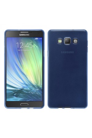 Samsung Galaxy A7 (A700) Kılıf Soft Silikon Şeffaf-Mavi Arka Kapak…