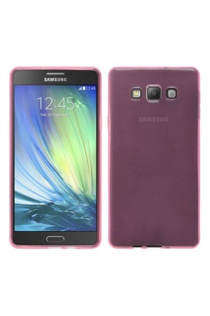 Samsung Galaxy A7 (A700) Kılıf Soft Silikon Şeffaf-Pembe Arka Kapak…