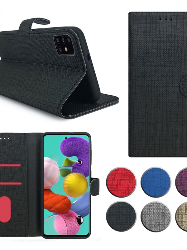 Samsung Galaxy A71 (A715) Kılıf FitCase Fabric Kapaklı Cüzdanlı…