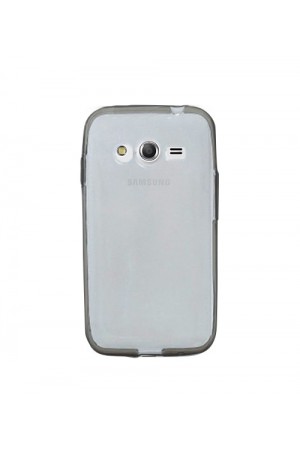 Samsung Galaxy Ace 4 (G313) Kılıf Soft Silikon Şeffaf-Siyah Arka Ka…