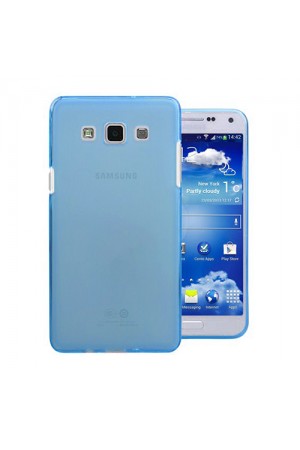 Samsung Galaxy E7 (E700) Kılıf Soft Silikon Şeffaf-Mavi Arka K…