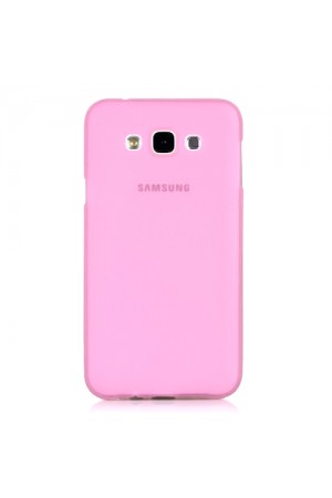 Samsung Galaxy E7 (E700) Kılıf Soft Silikon Şeffaf-Pembe Arka Kapak…