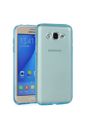 Samsung Galaxy On5 (G5520) Kılıf Soft Silikon Şeffaf-Mavi Arka Kapa…