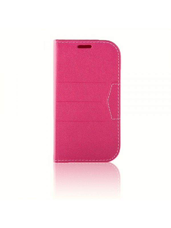 Samsung Galaxy S4 (I9500) Dikişli ve Gizli Mıknatıslı Tiger Kılıf Pembe