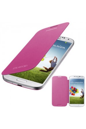 Samsung Galaxy S4 (I9500) Orjinal Flip Cover Kılıf Pembe…
