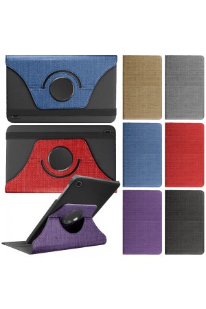 Samsung Galaxy Tab A T510/T515/T517 Kılıf Fabric 360 Derece Döner S…