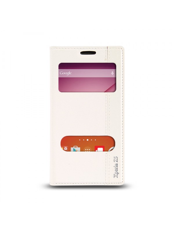 Sony Xperia Z4 Gizli Mıknatıslı Pencereli Magnum Kılıf Beyaz