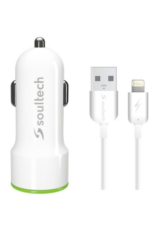Soultech SC322B 2.1A Lightning Kablolu Araç içi Şarj Aleti Set