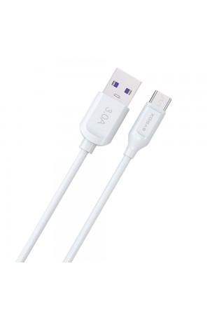Syrox C107 Micro USB Hızlı Şarj ve Data Kablosu 1mt 3.0A 18W Beyaz