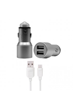 Syrox C32 Metal Araç İçi Şarj Adaptörü ve Micro USB Kablo Set 3.…