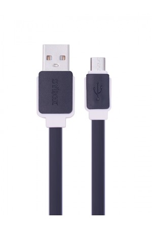 Syrox C63 Micro USB Şarj ve USB Data Kablosu Yassı 2.0A 1.2mt Siyah
