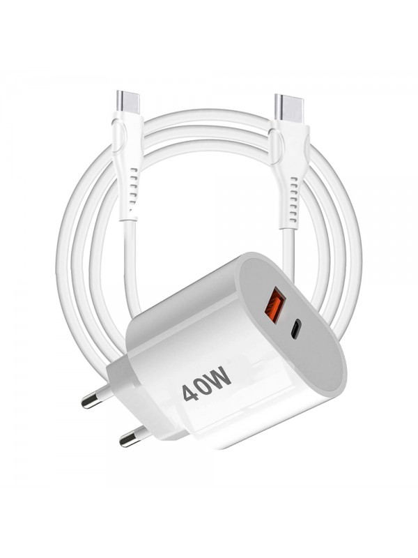 Tonex 40W USB-A + Type-C 2x Çıkışlı Type-C to Type-C Kablolu Şarj Al…