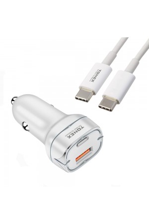 Tonex TA-38W PD + USB-A Type-C to Type-C Kablolu Araç İçi Şarj Ale…