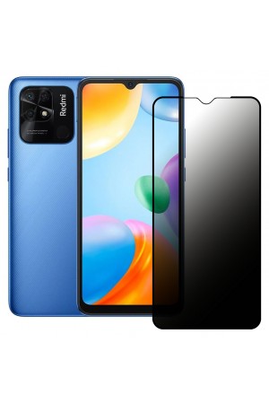Xiaomi Redmi 10C / Poco C40 Hayalet Privacy Gizli Cam Ekran Koruyucu Siyah