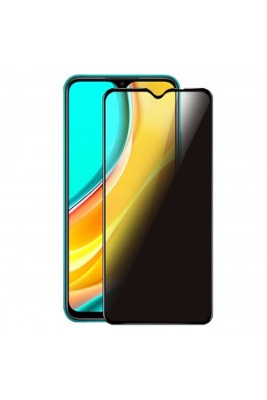 Xiaomi Redmi 9C Hayalet Privacy Gizli Cam Ekran Koruyucu Siyah