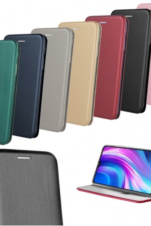 Xiaomi Redmi Note 8 Pro Kılıf Shell Manyetik Kapaklı Kartlıklı Stantlı