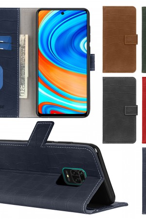 Xiaomi Redmi Note 9S / 9 Pro Kılıf Kroko Desen Kapaklı Cüzdanlı