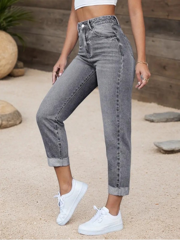 Yüksek Bel Esnek Koyu Mavi Skinny Jean…