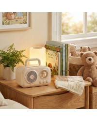 Sevimli Tasarımlı Taşınabilir Radyolu Bluetooth Hoparlör Bej
